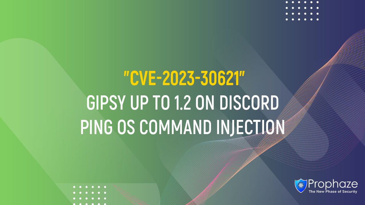 CVE-2023-30621 : GIPSY UP TO 1.2 ON DISCORD PING OS COMMAND INJECTION