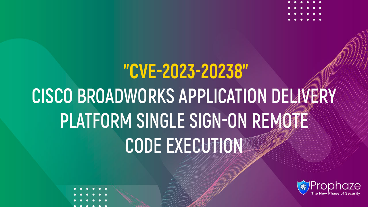CVE-2023-20238 : CISCO BROADWORKS APPLICATION DELIVERY PLATFORM SINGLE SIGN-ON REMOTE CODE EXECUTION