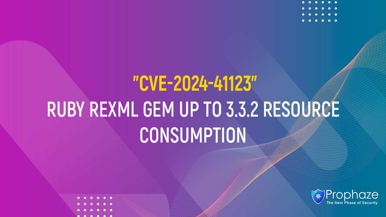 CVE-2024-41123 : RUBY REXML GEM UP TO 3.3.2 RESOURCE CONSUMPTION