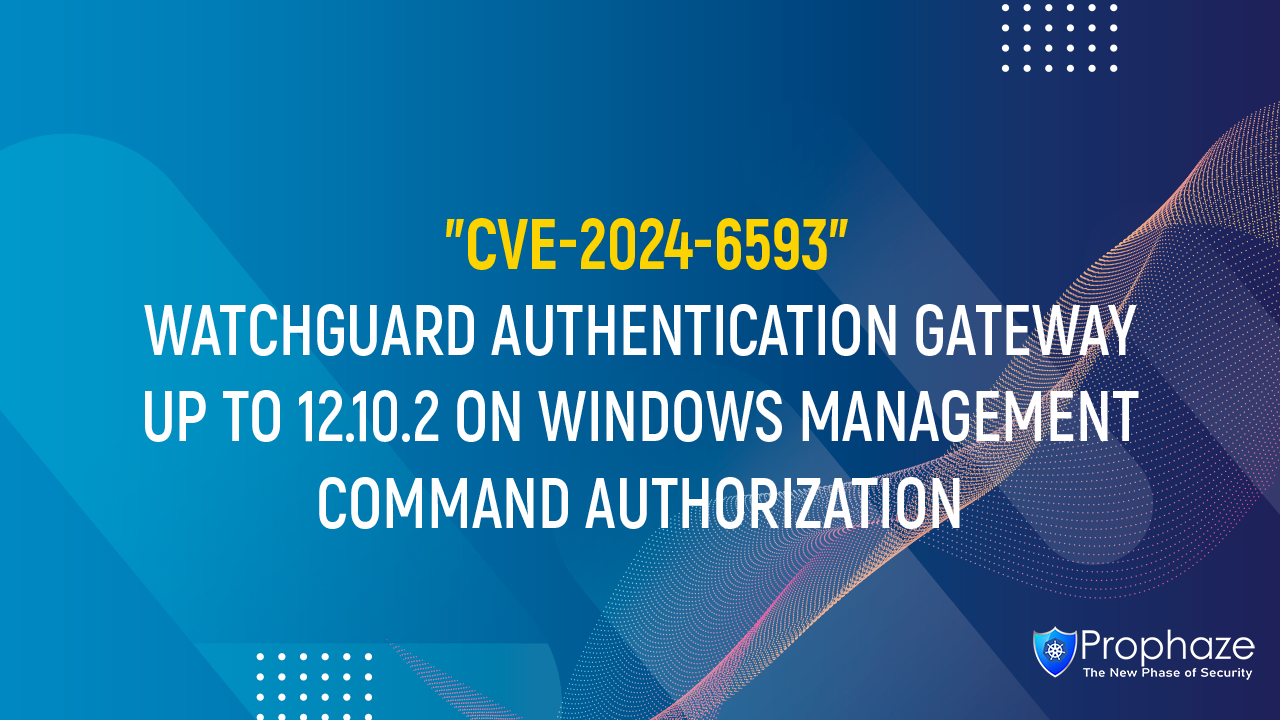 CVE-2024-6593 : WATCHGUARD AUTHENTICATION GATEWAY UP TO 12.10.2 ON WINDOWS MANAGEMENT COMMAND AUTHORIZATION