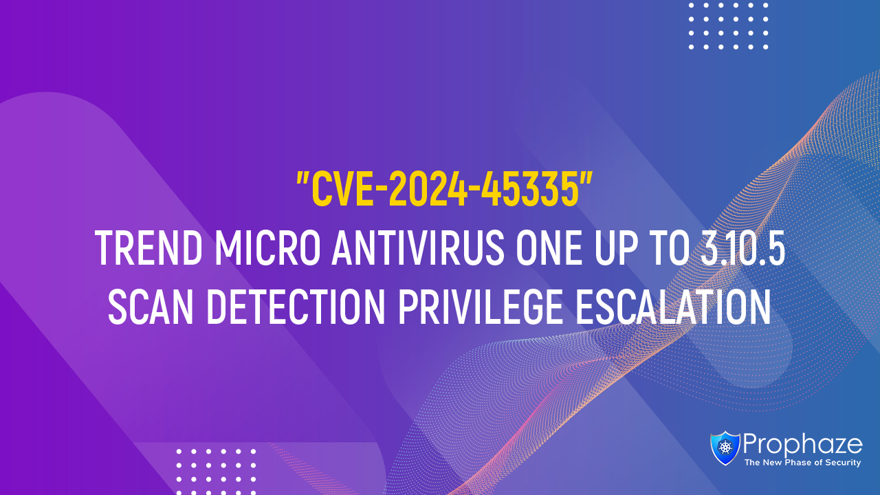CVE-2024-45335 : TREND MICRO ANTIVIRUS ONE UP TO 3.10.5 SCAN DETECTION PRIVILEGE ESCALATION